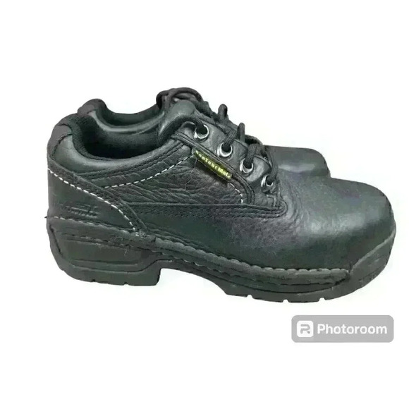 Hytest Opanka Black Leather Steel Toe Safety Shoes Men’s Size 5 M - Picture 1 of 11